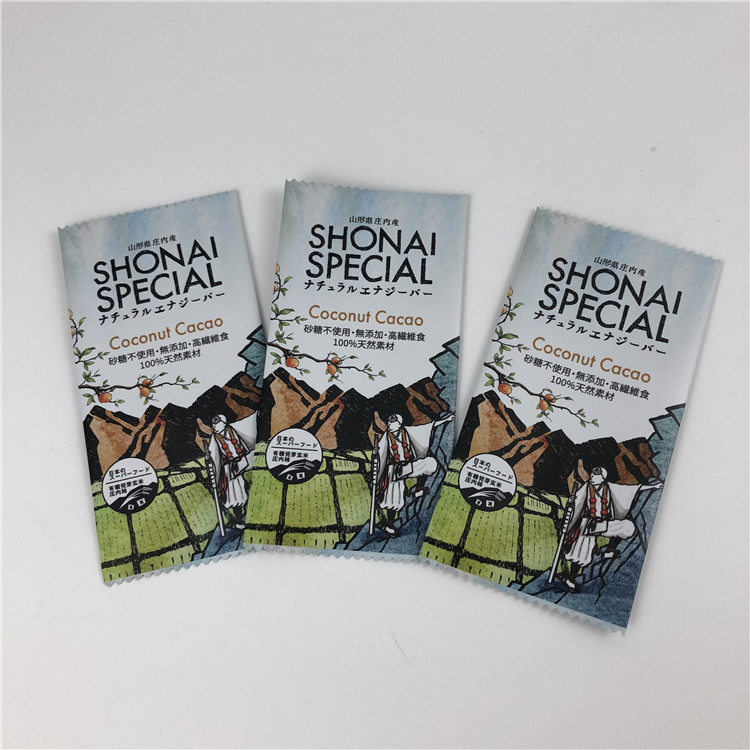 عودة الختم حقيبة مخصصة الغذاء الصف البلاستيك شريط جرانولا التفاف للشوكولاته / شريط الطاقة التعبئة والتغليف