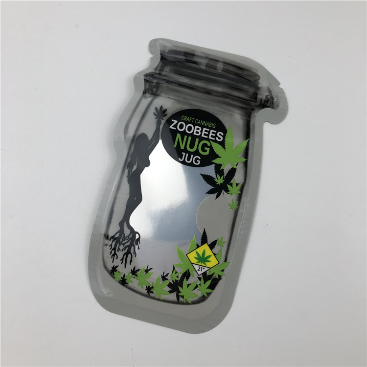 أكياس جرة ميسون لبذور اتفاقية التنوع البيولوجي ، صمغ زهور ، THC Indica Leaf ، أكياس تعبئة غير منتظمة مع سحاب