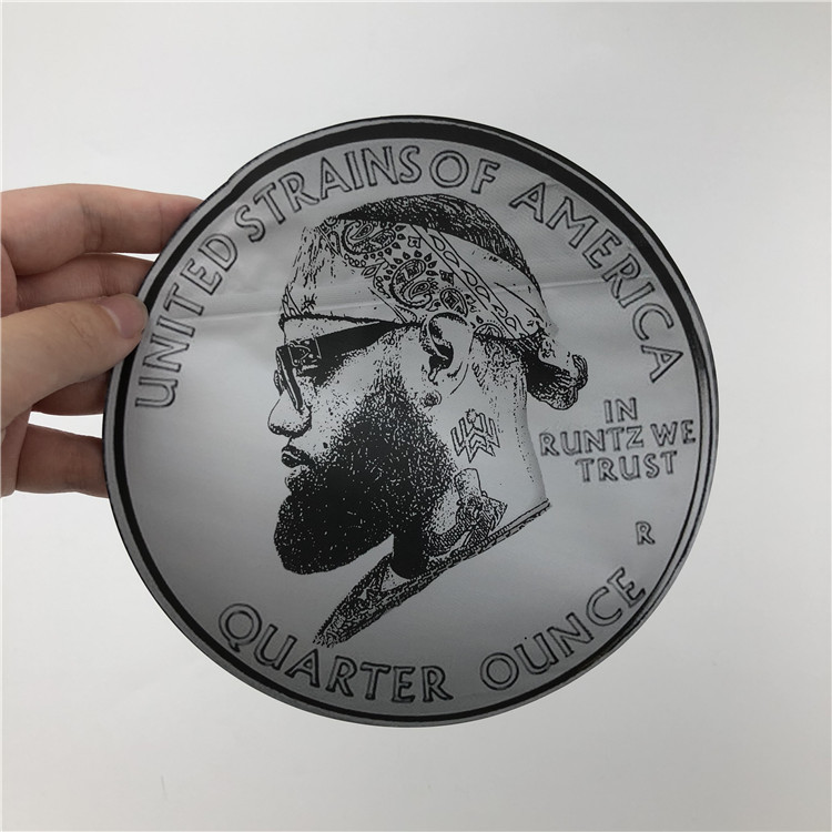 أكياس بلاستيكية ناعمة الملمس 3.5 جرام أكياس مايلر يموت قطع الحقائب غير النظامية مع زيبلوك شكل دائري 7 جرام أكياس ملفات تعريف الارتباط