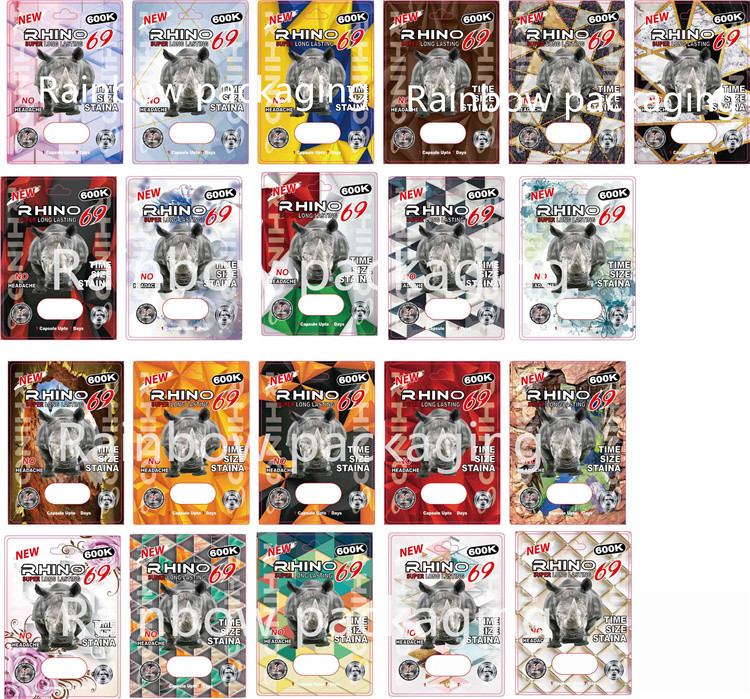 بطاقات تغليف الكركدن ثلاثية الأبعاد من أجل وحيد القرن 10K / 100K / 69 حبة صندوق ورقي وردي الهرة القط