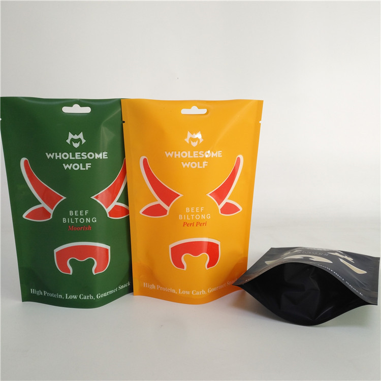 حقيبة مايلر المقاومة للأطفال من MOPP Biltong Beef Jerky Packaging 110 ميكرون
