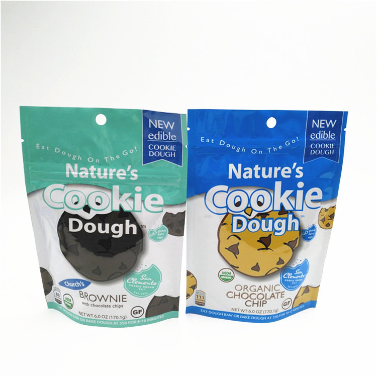 1.2C CMYK أكياس تغليف أغذية الوجبات الخفيفة حفر الأغلاق مع زيبر