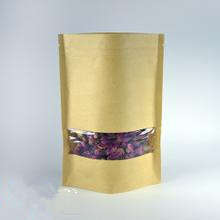 150 غرام سعة مخصصة أكياس الورق سحاب مع نافذة شفافة