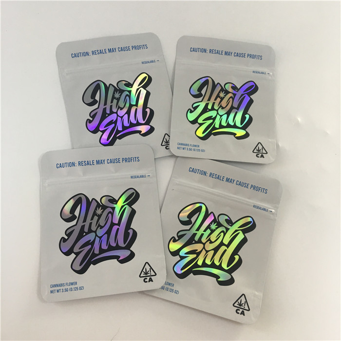 أكياس بلاستيكية مطبوعة 3.5 جرام مقاومة للرائحة حقيبة مايلر صالحة للأكل غير منتظمة الشكل