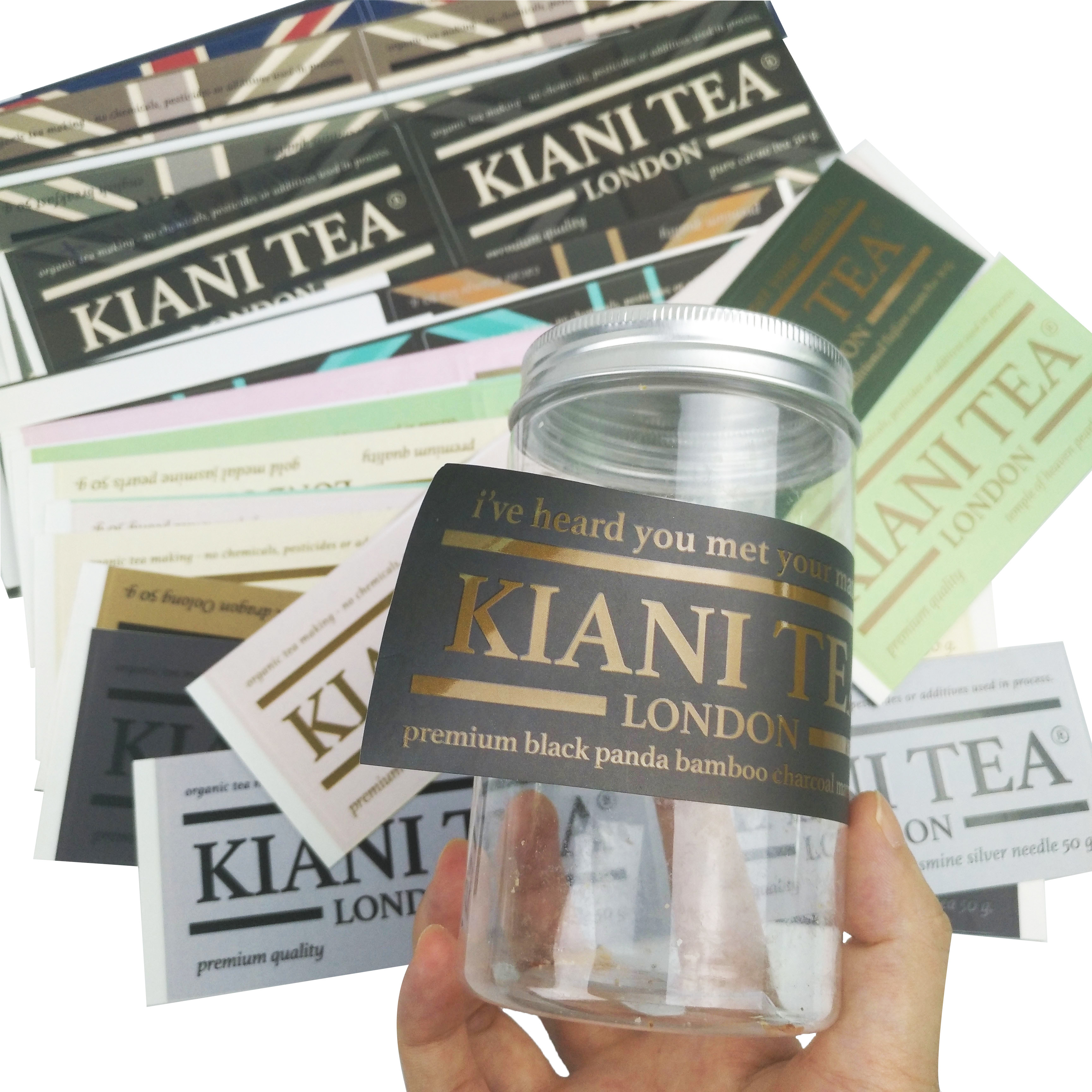 ملصق فريد مخصص لاصق مضاد للماء منتج غذائي زجاجة ماء شعار مخصص ملصق تسميات مطبوعة