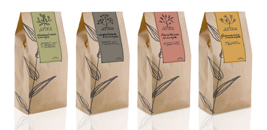 المعاد تدويرها الطباعة سستة أكياس الشاي التعبئة والتغليف مربع القاع البني