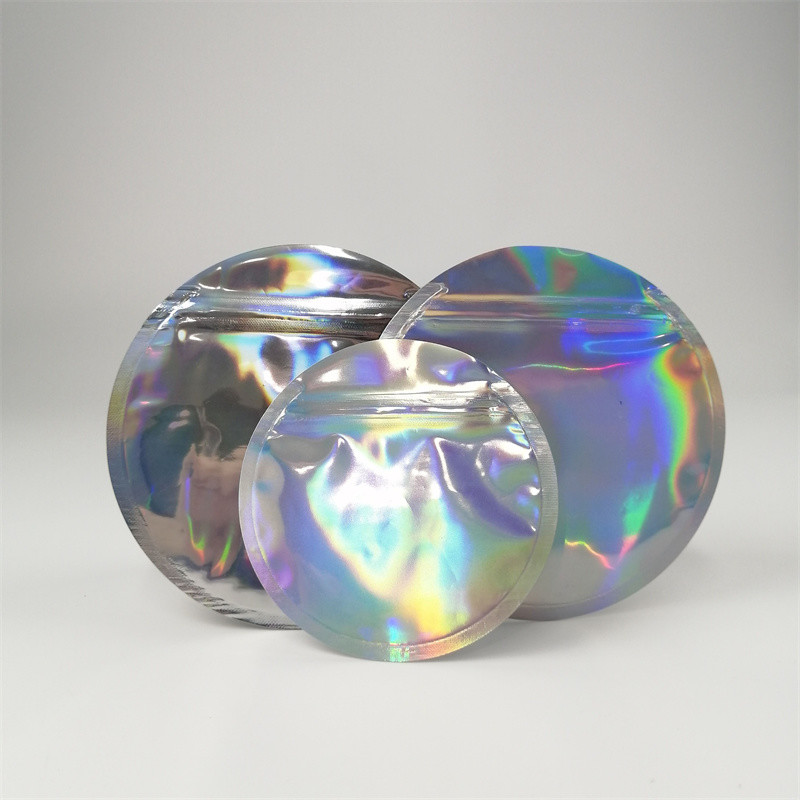 طباعة مخصصة للأكل الحقائب البلاستيكية على شكل دائري التعبئة والتغليف 3.5g 7g