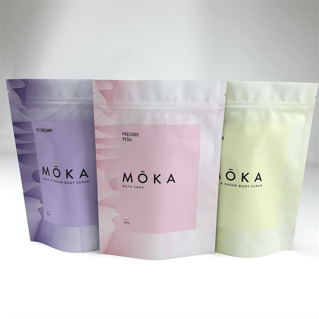 أكياس تغليف ملح الحمام البلاستيكية مطبوعة بالحفر المطفي القابل للإغلاق