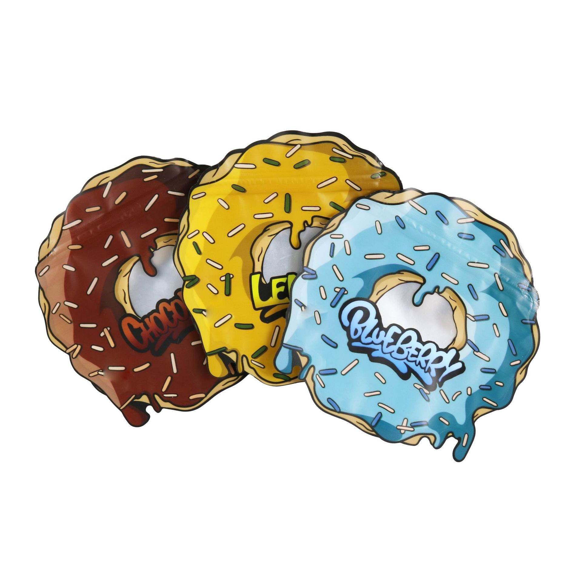 حقيبة مايلر دائرية غير منتظمة قابلة للإغلاق قابلة للإغلاق على شكل مخصص 3.5 7 جرام