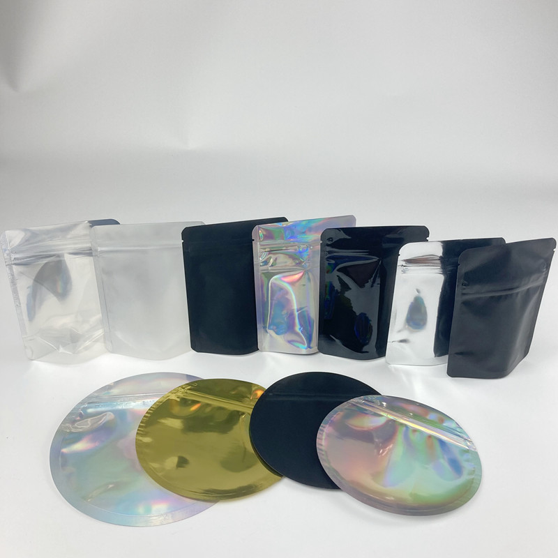 مقاومة الطفل الحقيبة دائرة الهولوغرافيك كيس رقائق الألومنيوم بذور زهرة مايلر الخروج أكياس