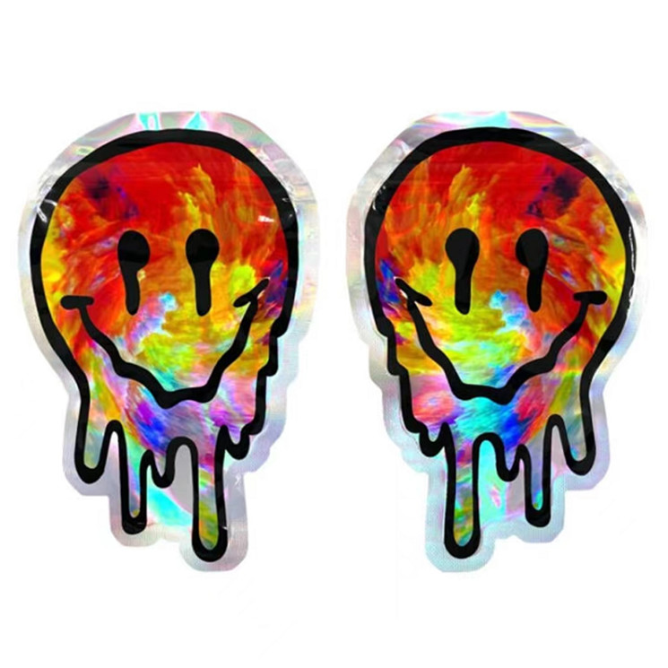 3.5g 7g قابل للإغلاق زيبر مايلر تغليف أغذية شكل غير منتظم لملف تعريف الارتباط الحلوى