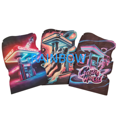 أكياس مايلر مخصصة مقطوعة بالقالب 3.5 جرام - 28 جرام بسحاب مقاوم للأطفال