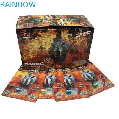 بيع بالجملة كريستوم رينو 100k 150k 200k كبسولات تحسين الحبوب الطب 3d بطاقة التعبئة مع صندوق عرض الورق