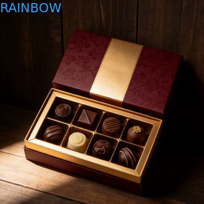 شعار مخصص صندوق هدية شيكولاتة شخصية التعبئة والتغليف الحلوى الشوكولاتة مستحضرات التجميل صندوق شيكولاتة فارغة شريط صندوق