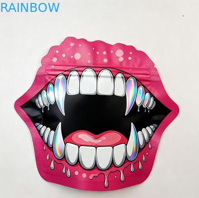 أكياس مايلر ثلاثية الأبعاد بلمسة ناعمة مع سحاب للحلوى والأعشاب والزهور المجففة واللثة والبسكويت والسكر وتغليف مقاوم للأطفال